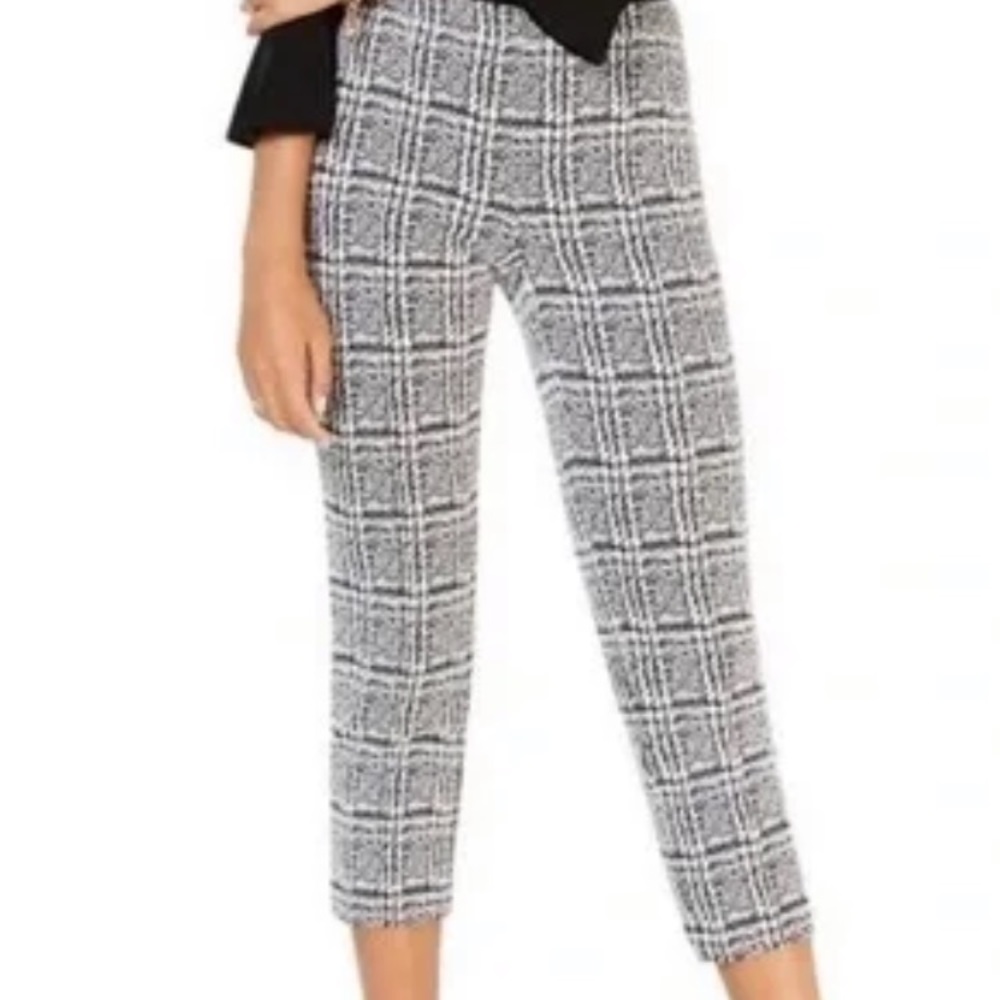 MICHAEL Michael Kors skinny herringbone side zip cropped pants/leggings